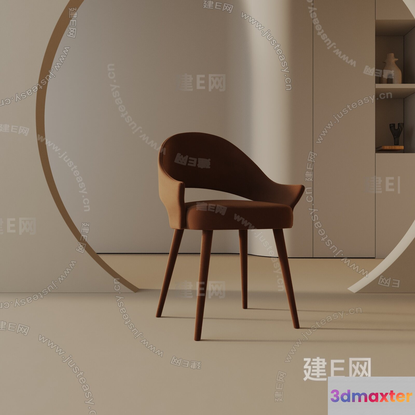 A Wooden Chair 3D Model - 3460 - VRAY Render
