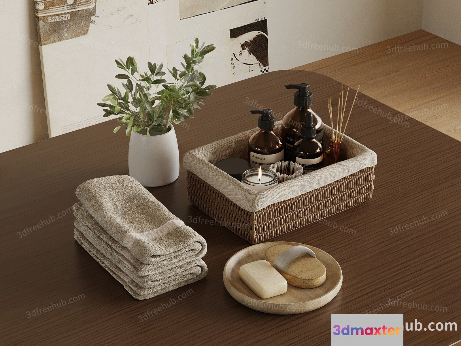 Modern Bathroom Essentials 3D Model - 18504 - VRAY Render