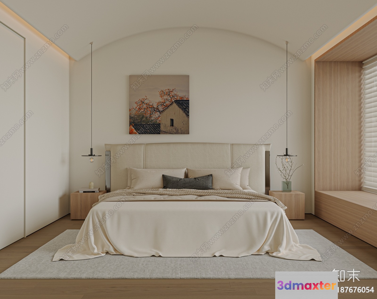 Cozy Bedroom 3D Model - 13969 - VRAY Render