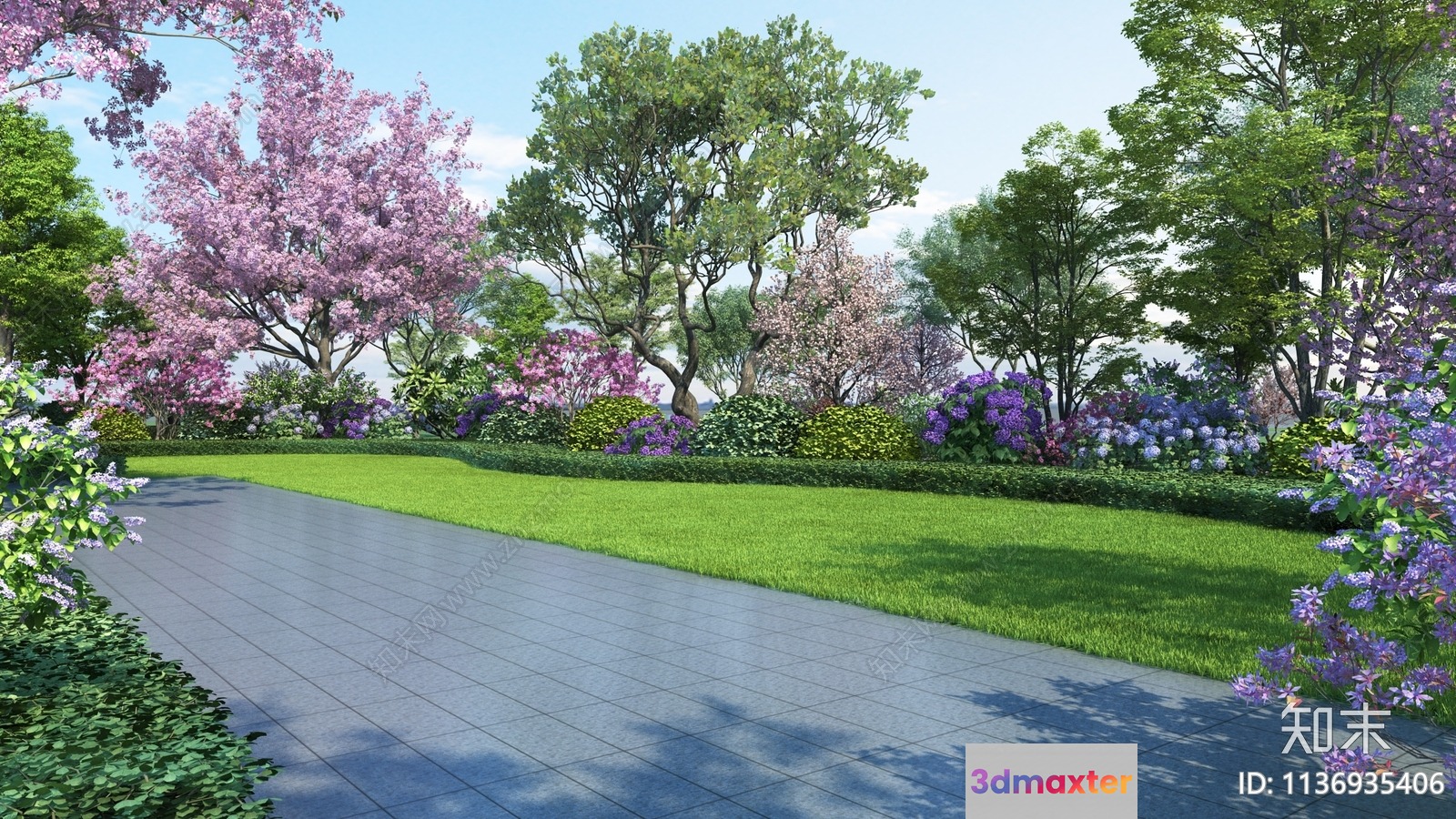 A Serene Garden Path 3D Model - 11122 - VRAY Render