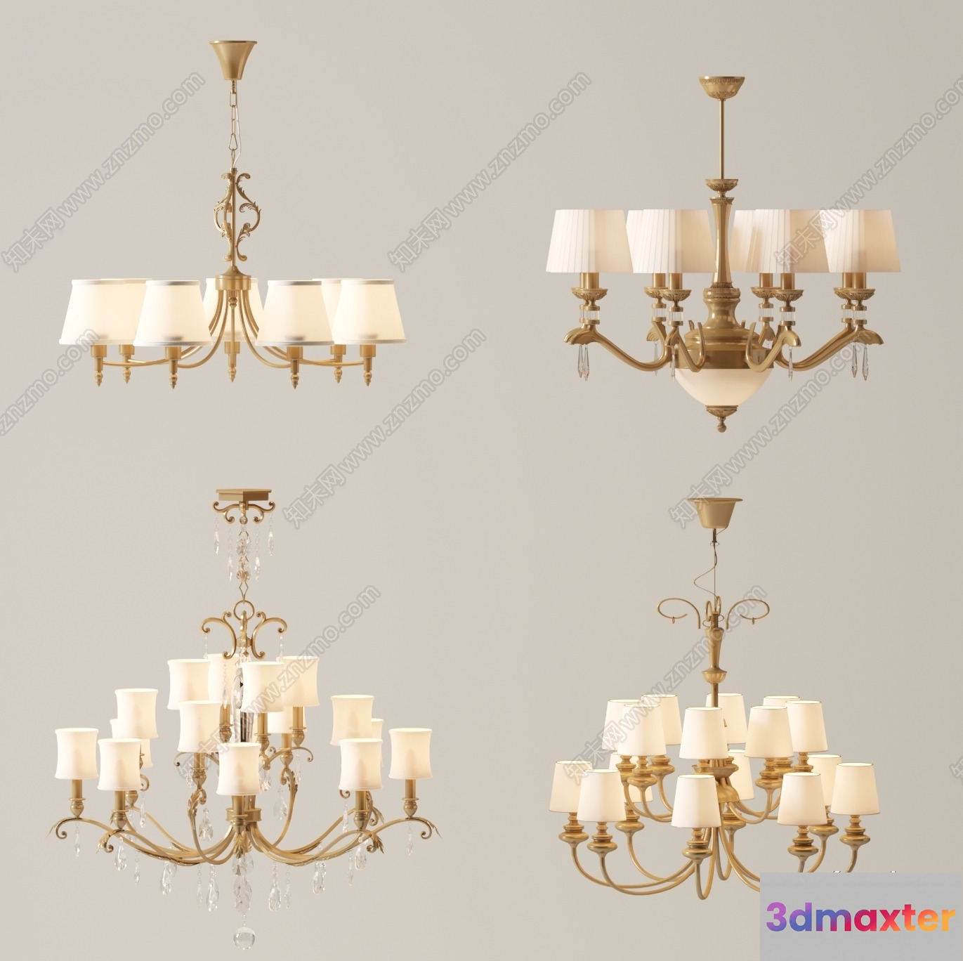 Gold Light Fixture 3D Model - 19018 - CORONA Render