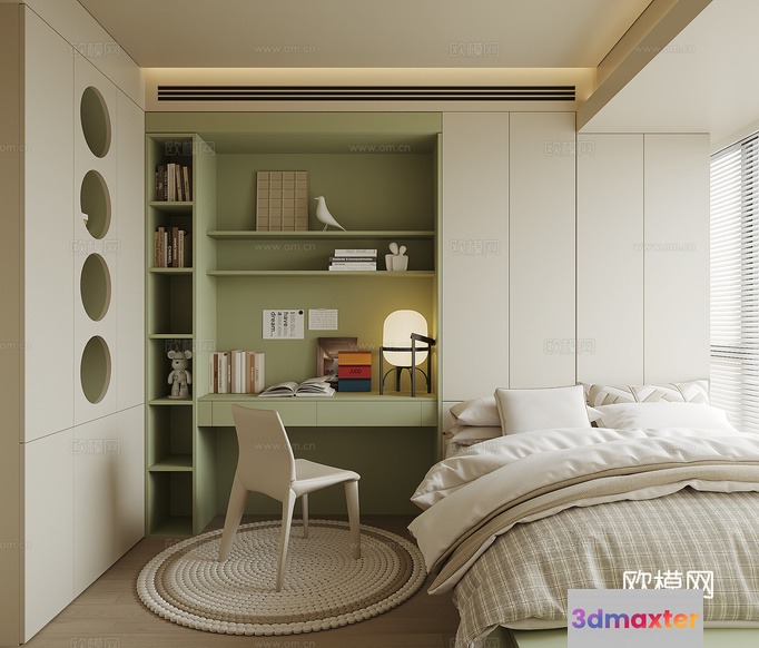 Cozy Bedroom 3D Model - 7663 - CORONA Render