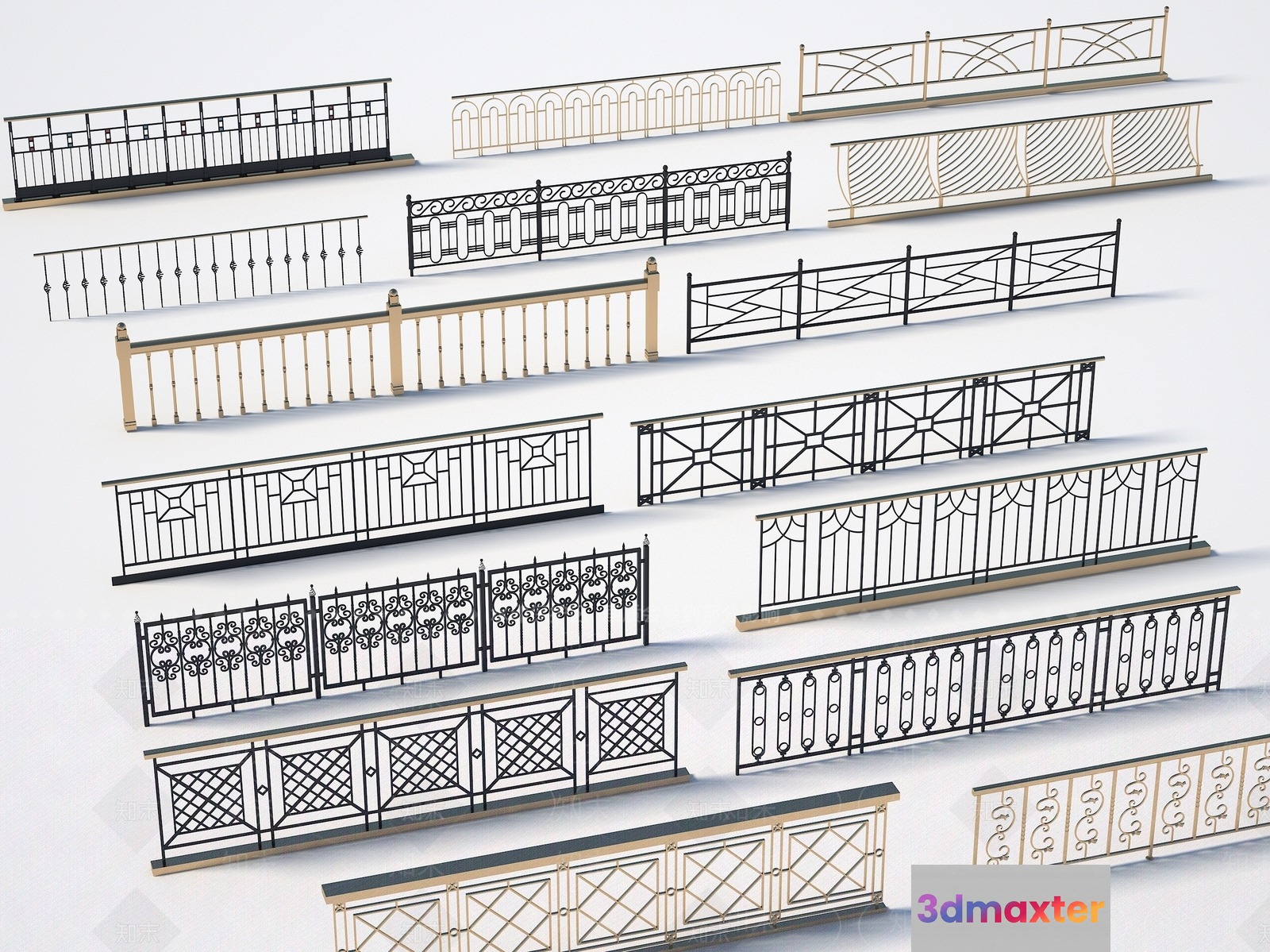 Examples Of Decorative Railings 3D Model - 8358 - VRAY Render