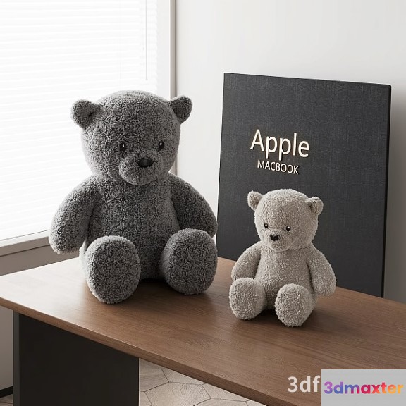 Gray Teddy Bears 3D Model - 19140 - VRAY Render