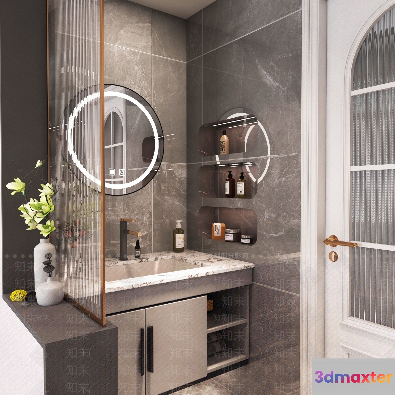 A Modern Bathroom 3D Model - 2898 - VRAY Render