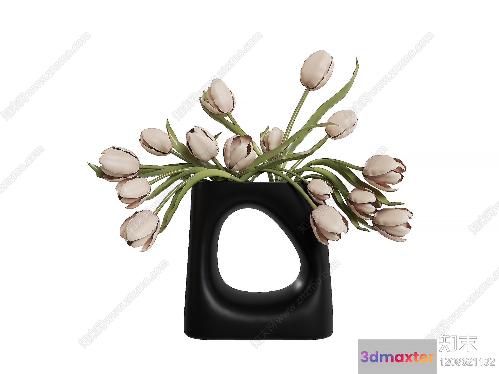 Modern Vase With Flowers 3D Model - 9104 - VRAY Render