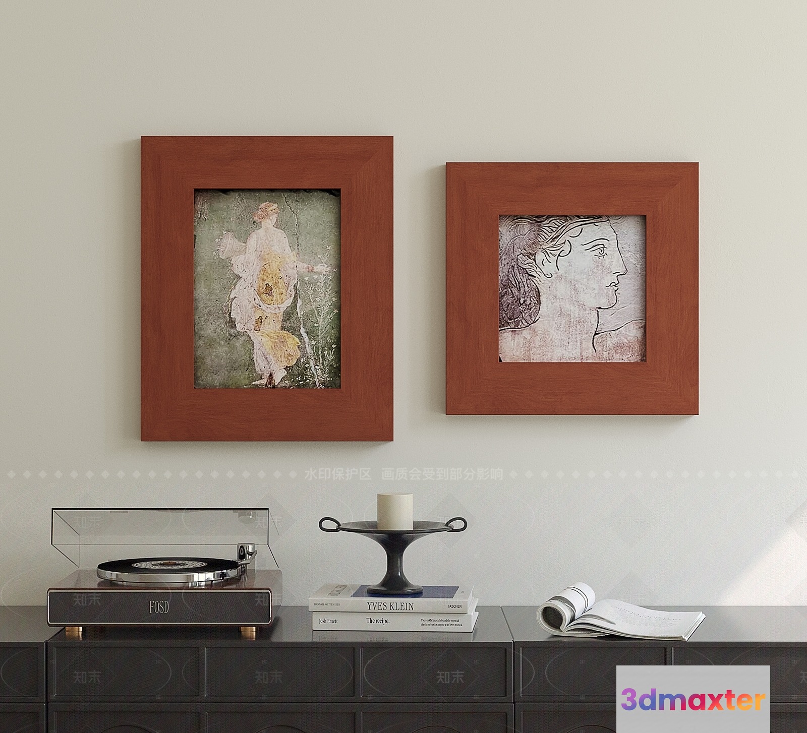 A Framed Painting Of A Woman 3D Model - 1782 - VRAY Render