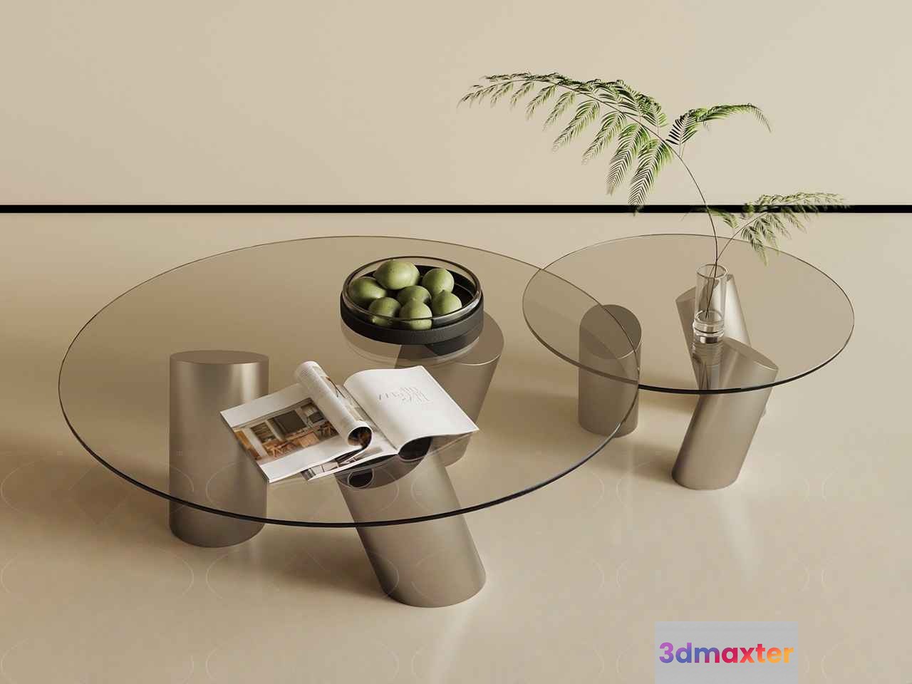 Modern Glass Coffee Tables 3D Model - 17189 - VRAY Render