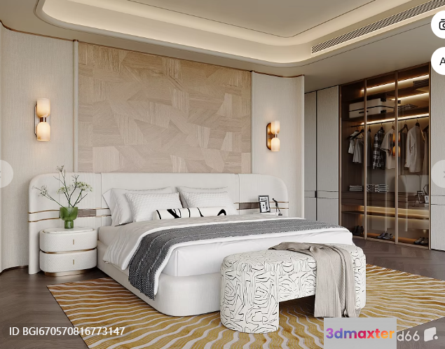 Cozy Bedroom 3D Model - 4740 - VRAY Render
