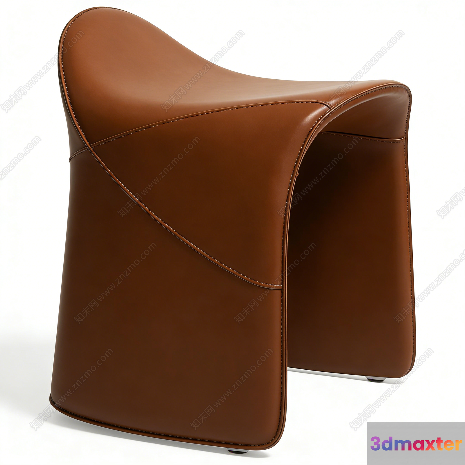 Brown Leather Chair 3D Model - 16980 - VRAY Render