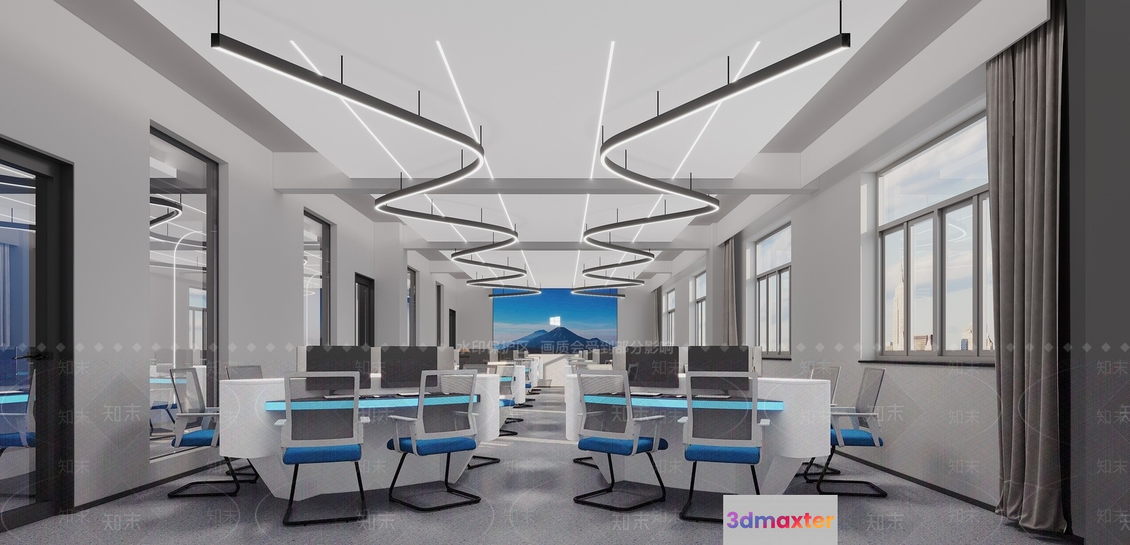 Modern Office Space 3D Model - 5781 - VRAY Render