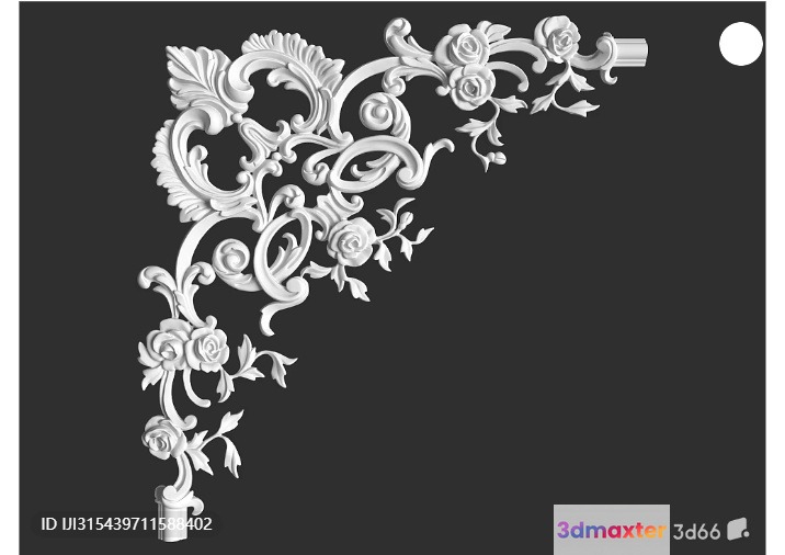 A 3D Design Of A Floral Pattern 3D Model - 3995 - VRAY Render