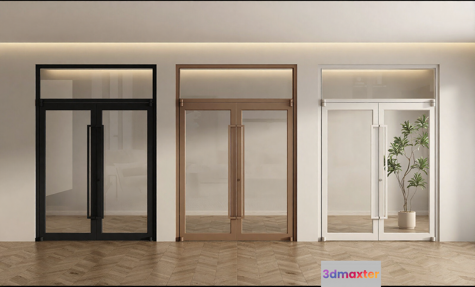 Modern Sliding Glass Doors 3D Model - 13965 - VRAY Render