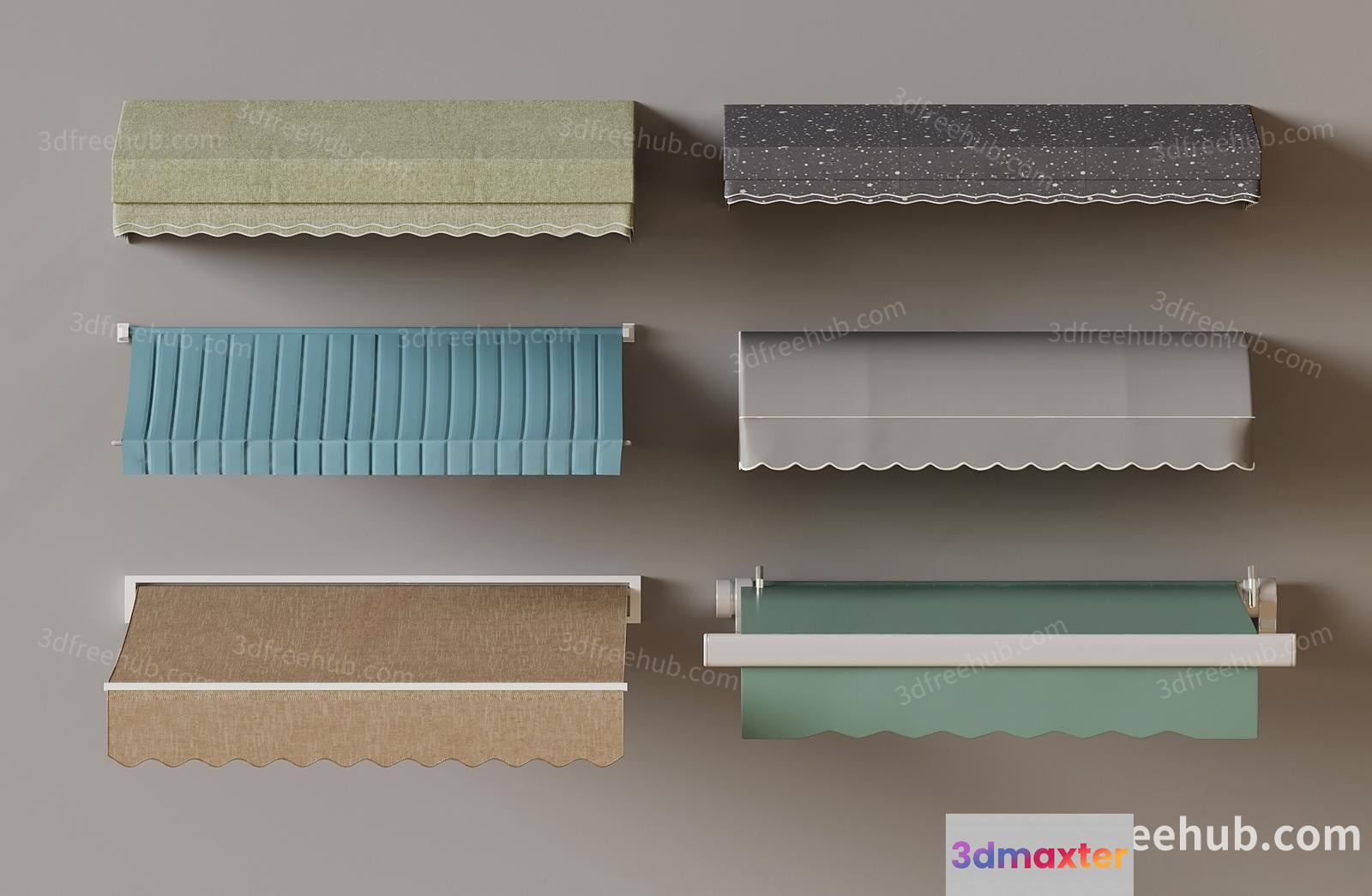 A Collection Of Awnings 3D Model - 22690 - VRAY Render