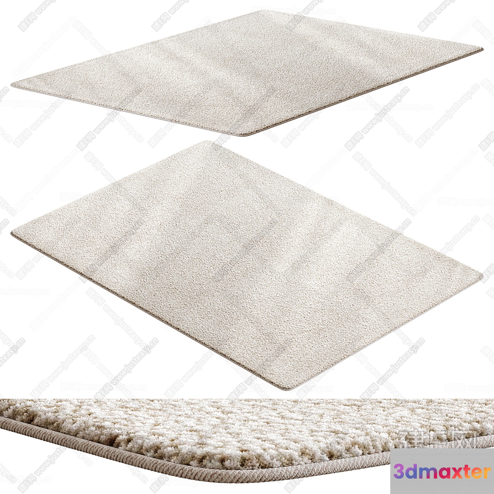 Cozy Cream-Colored Rugs 3D Model - 10777 - VRAY Render