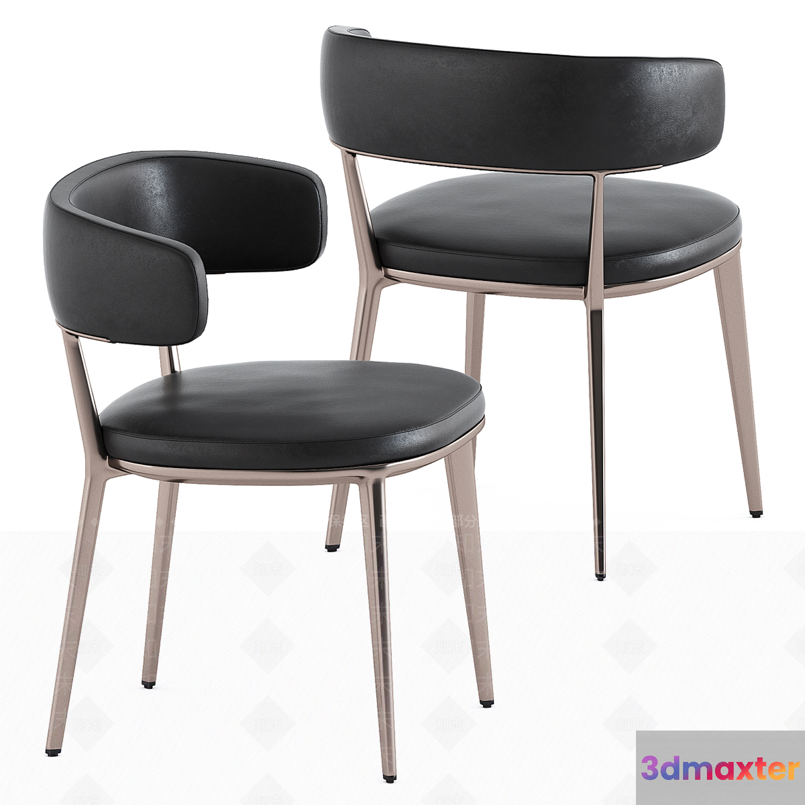 Modern Black Chairs 3D Model - 18218 - VRAY Render