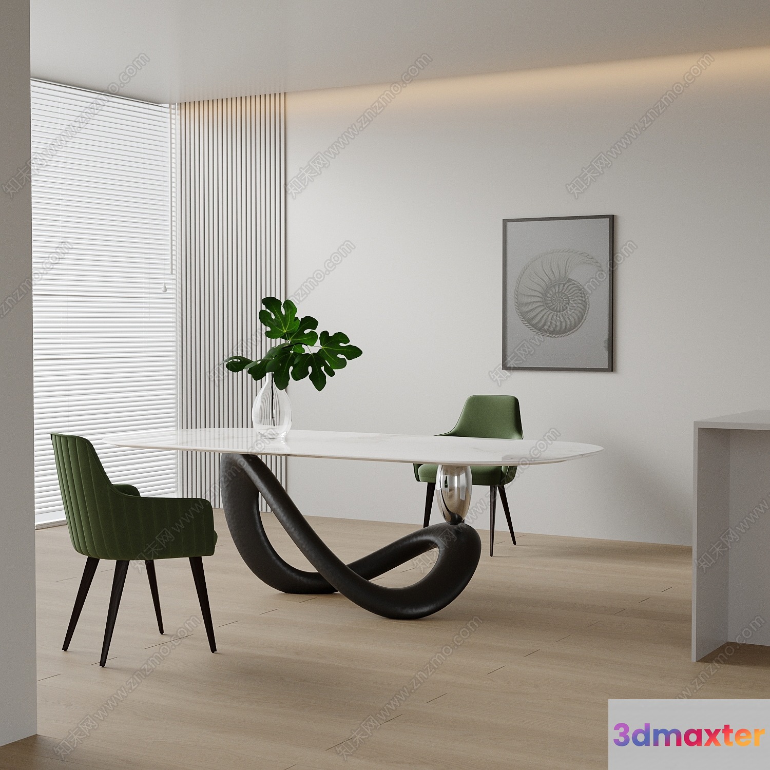 Modern Dining Room 3D Model - 2246 - VRAY Render