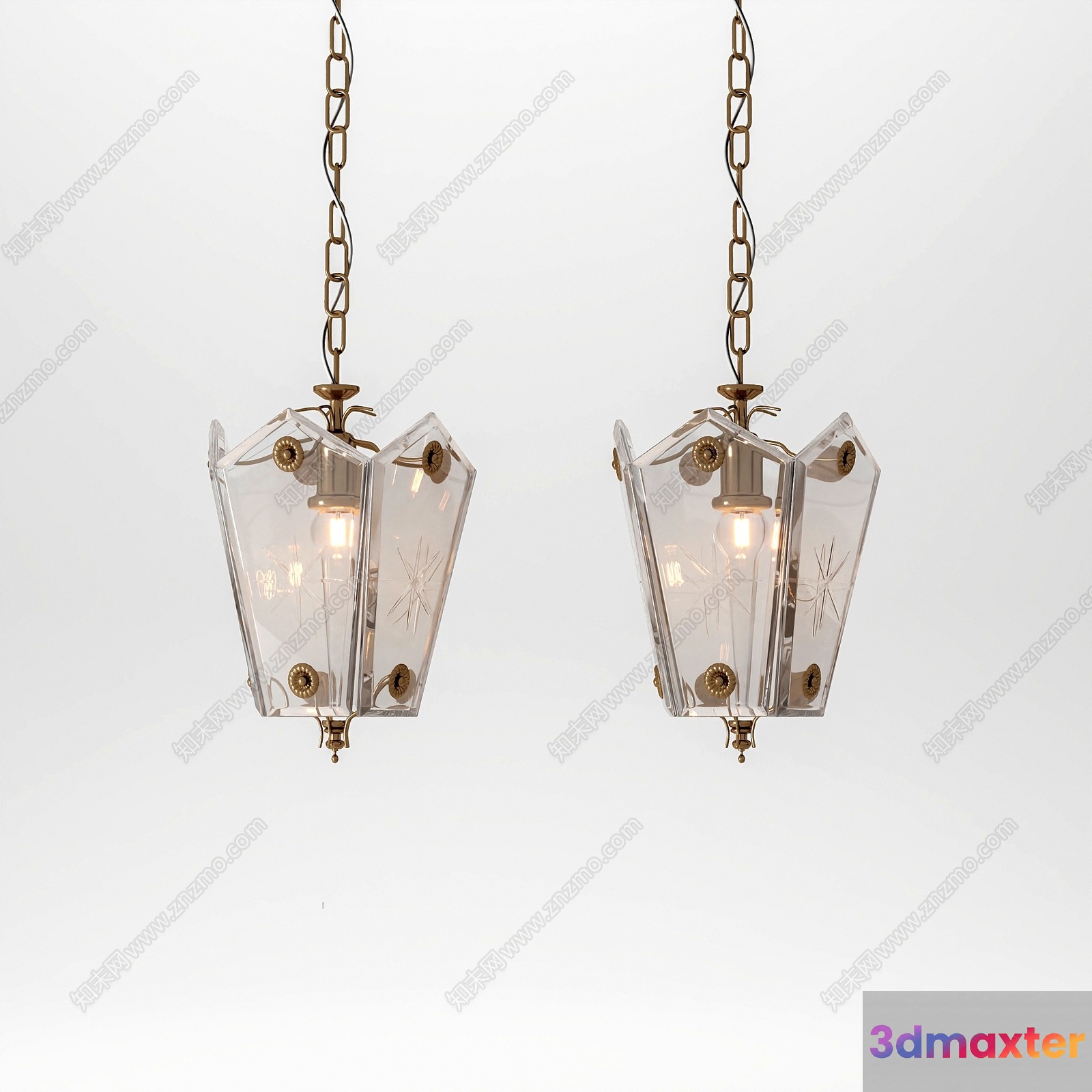 Gold Light Fixture 3D Model - 11256 - VRAY Render