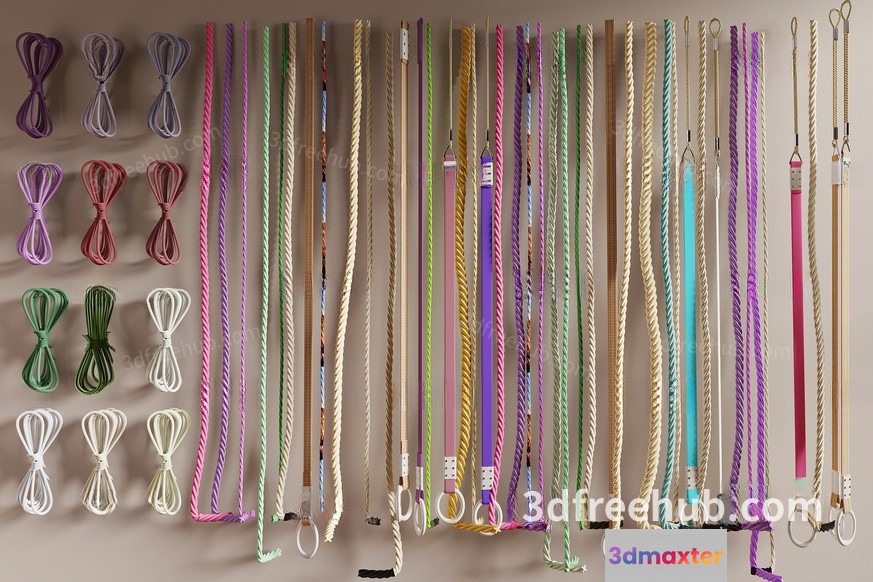 The Main Subject Is A Collection Of Colorful Ropes 3D Model - 20218 - VRAY Render
