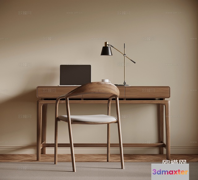 Wooden Desk And Chair 3D Model - 4022 - VRAY Render