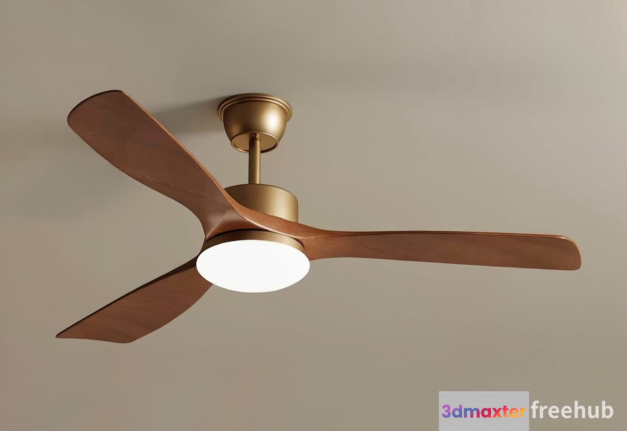 A Gold Light Fixture 3D Model - 3288 - VRAY Render