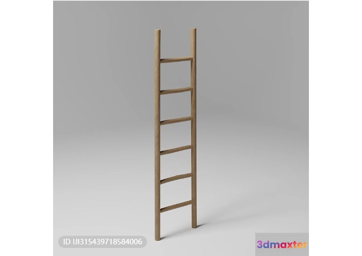 A Wooden Ladder 3D Model - 17376 - VRAY Render