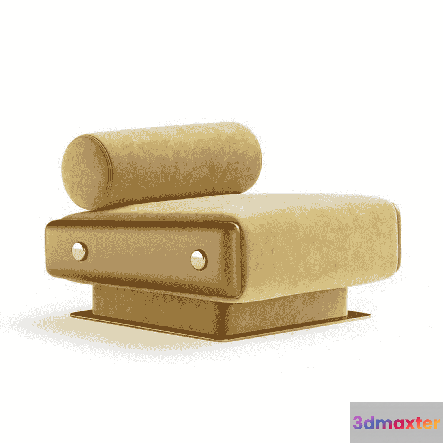 Gold Armchair 3D Model - 17752 - VRAY Render