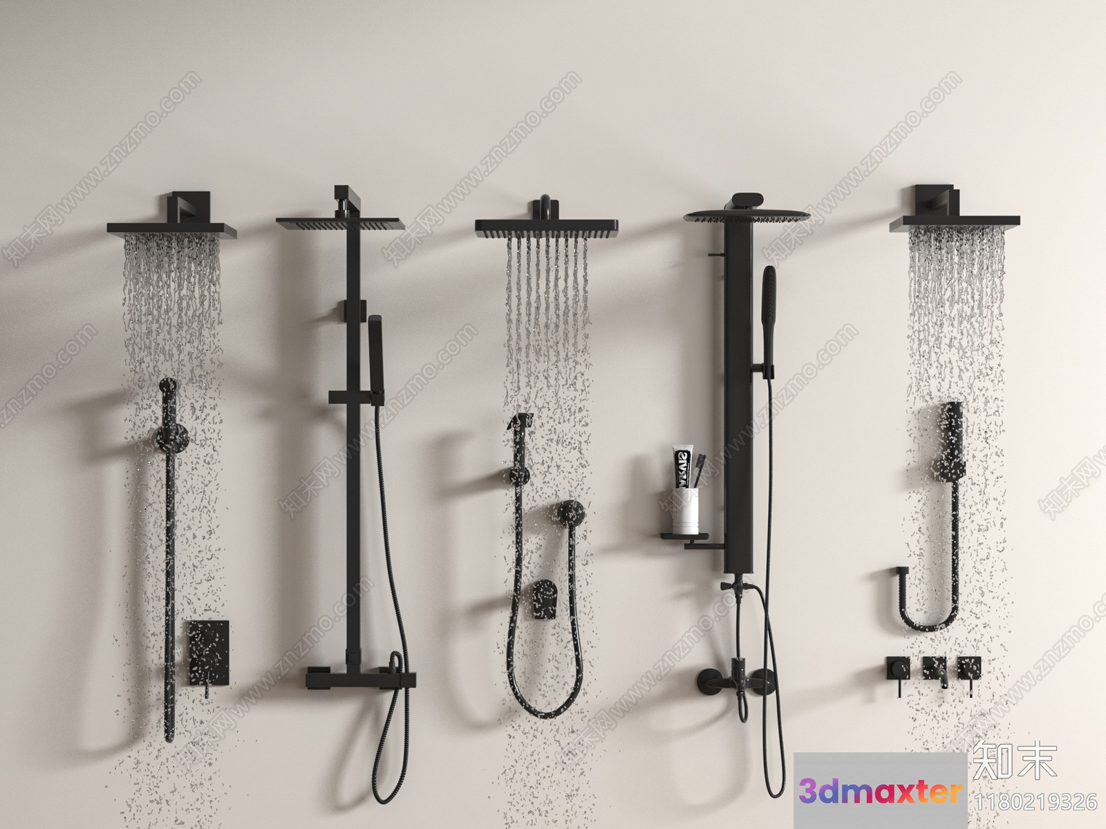 Black Shower 3D Model - 2931 - VRAY Render