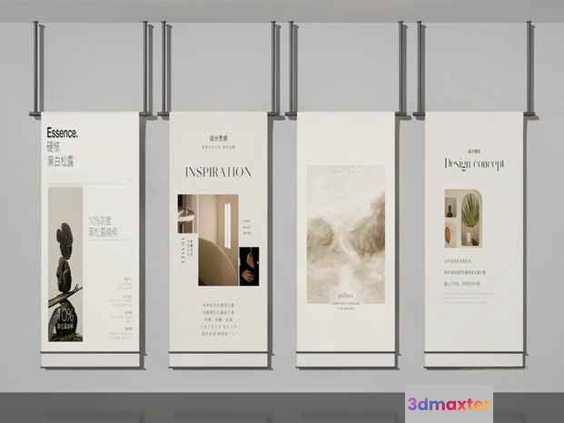Modern Hanging Posters 3D Model - 8055 - VRAY Render