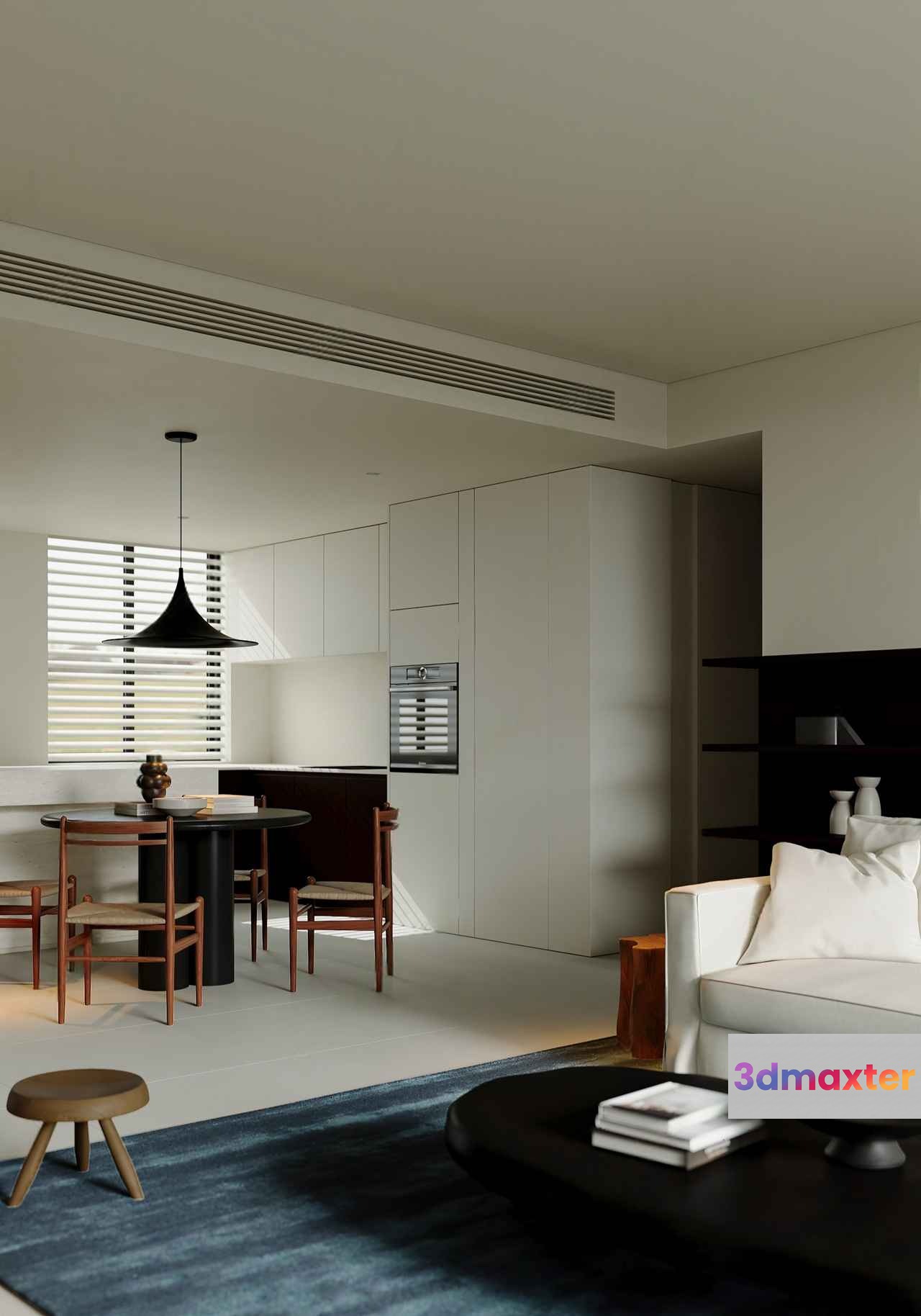 Modern Living Room 3D Model - 12390 - VRAY Render