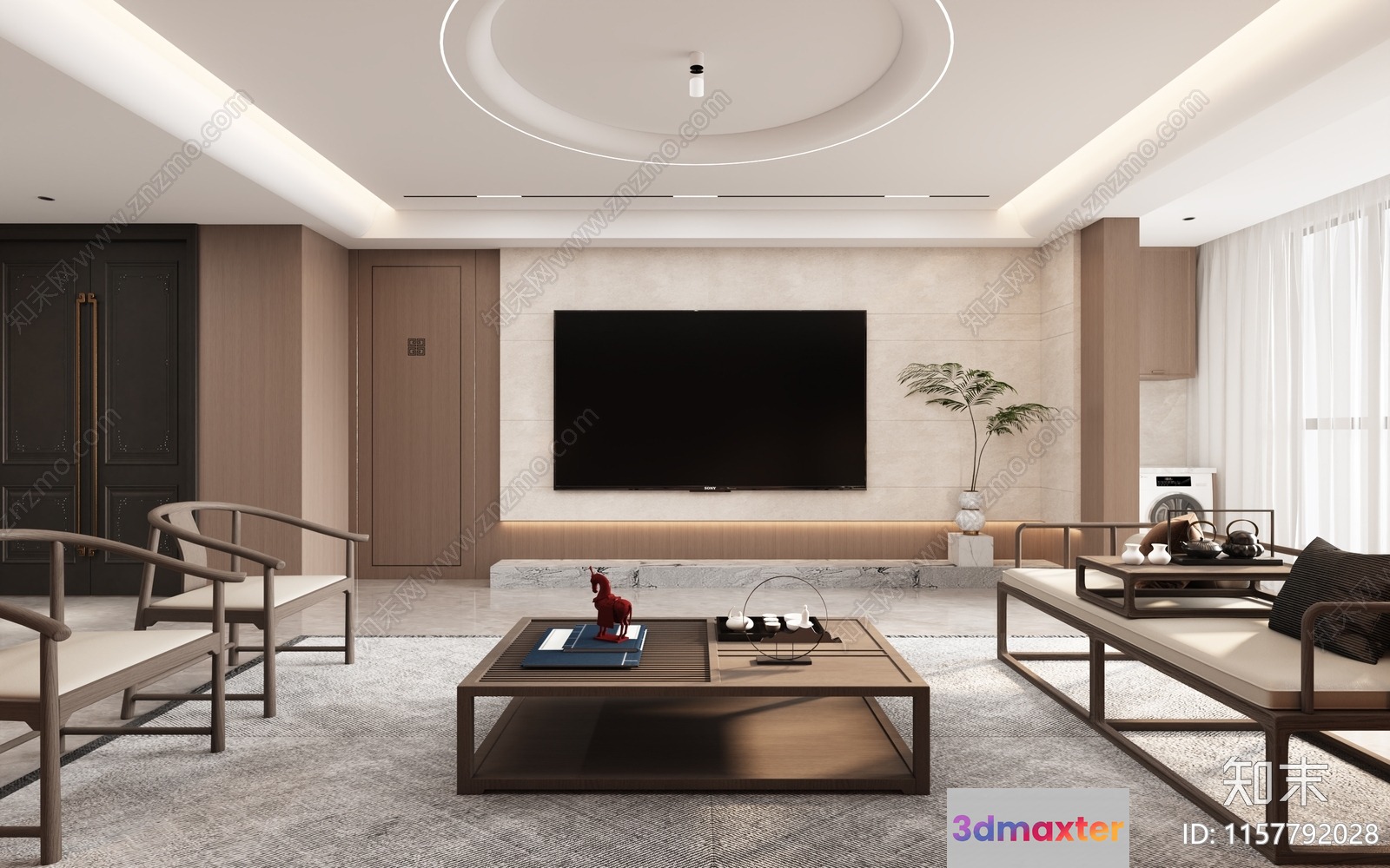 Modern Living Room 3D Model - 17701 - VRAY Render