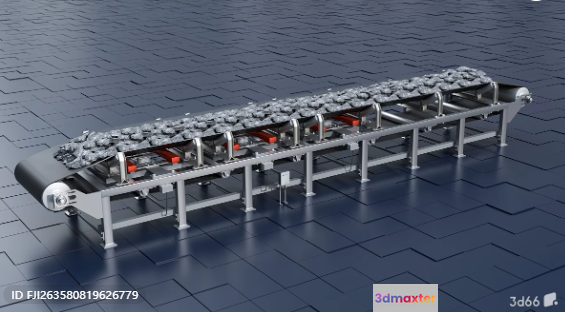 Industrial Conveyor Belt 3D Model - 11466 - VRAY Render