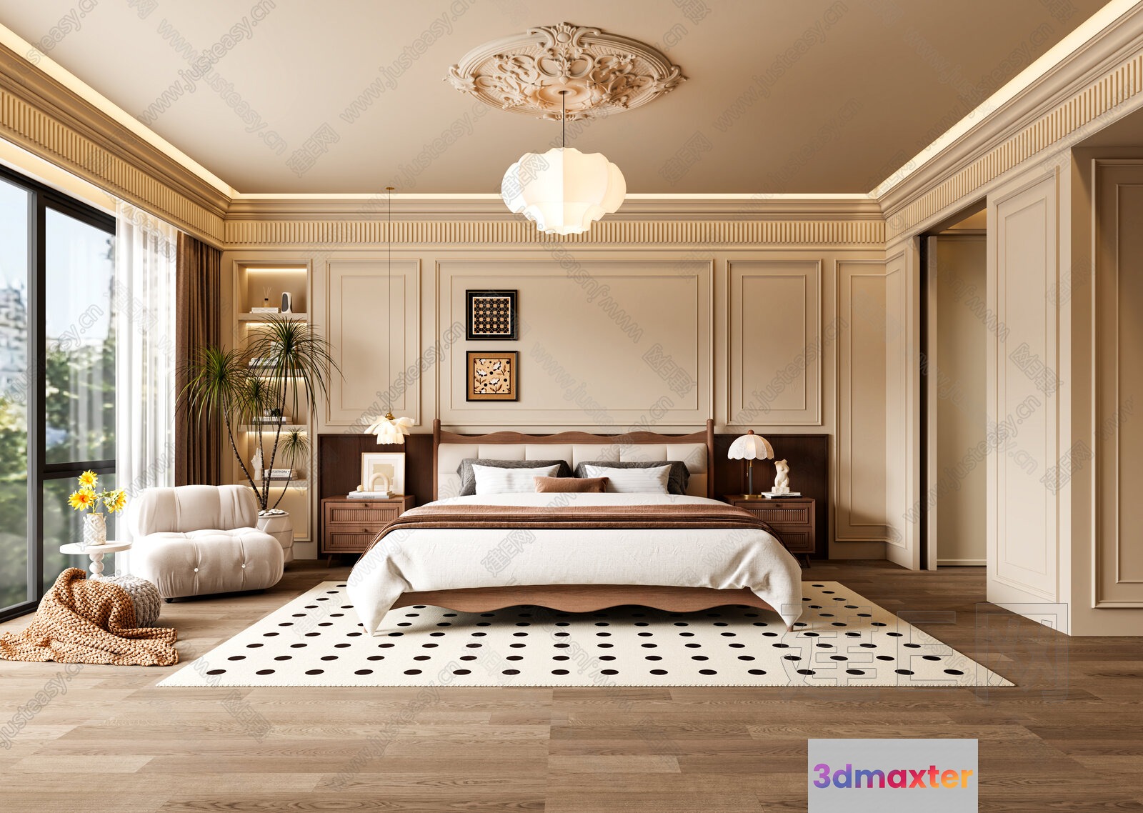 Modern Master Bedroom 3D Model - 20095 - VRAY Render