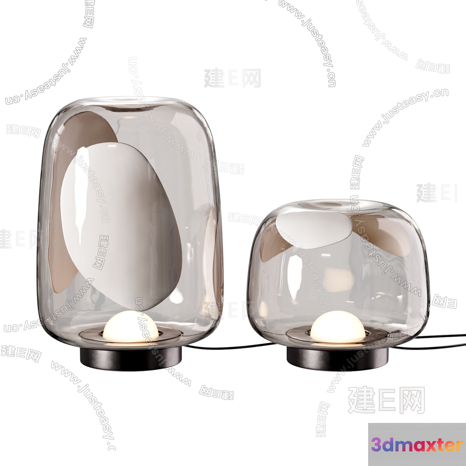 A Pair Of Glass Lamps 3D Model - 17264 - CORONA Render