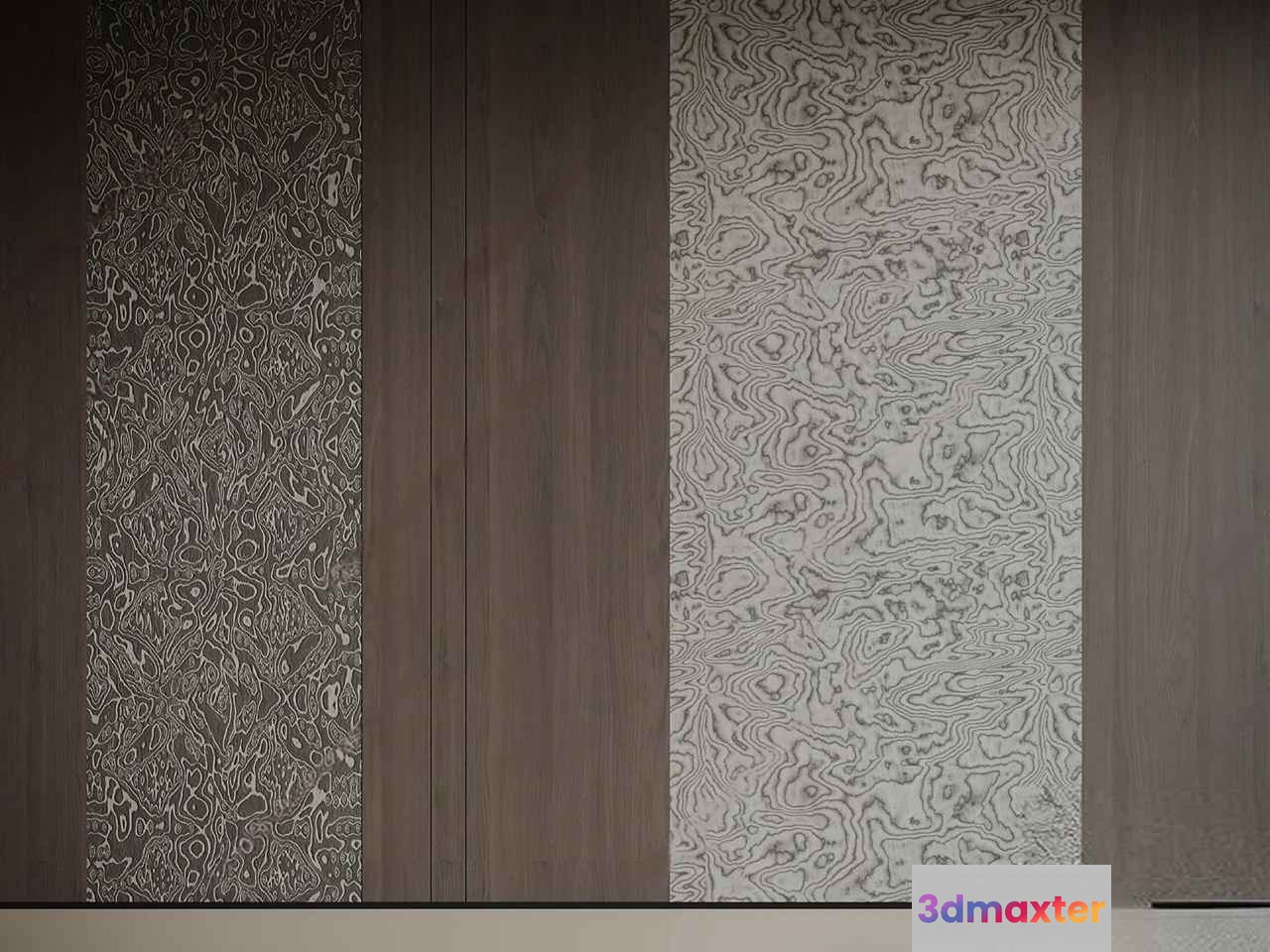 A Wall With Abstract Patterns 3D Model - 381 - VRAY Render