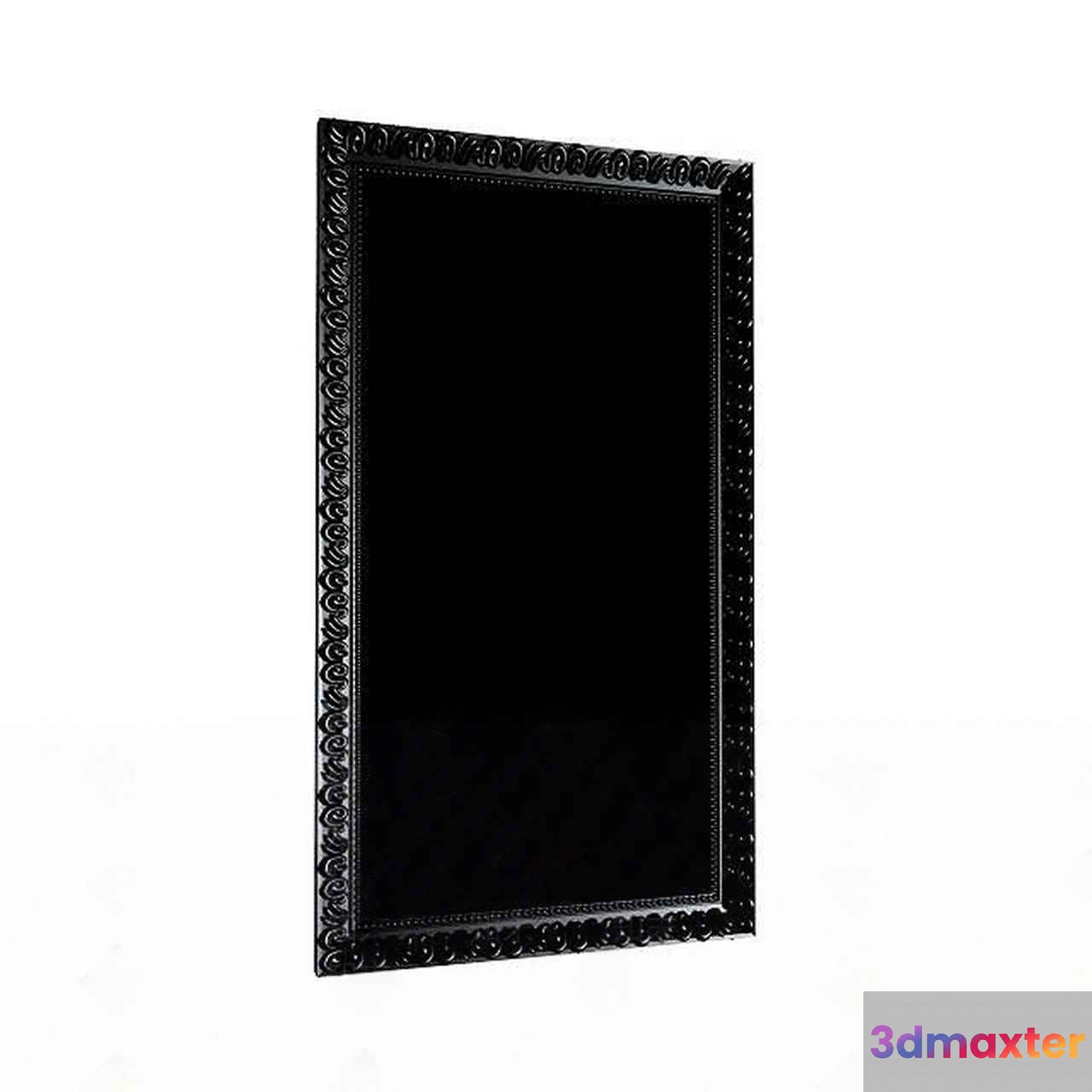 A Black Mirror With An Ornate Frame 3D Model - 8269 - VRAY Render