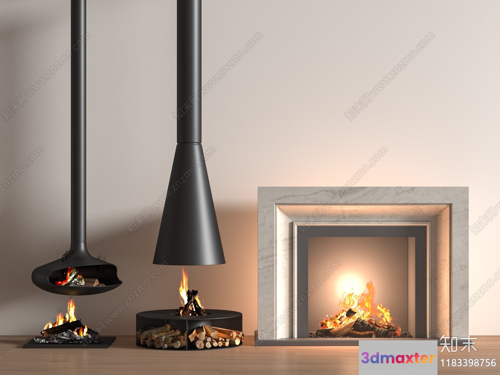 Modern Fireplace Designs 3D Model - 10293 - VRAY Render