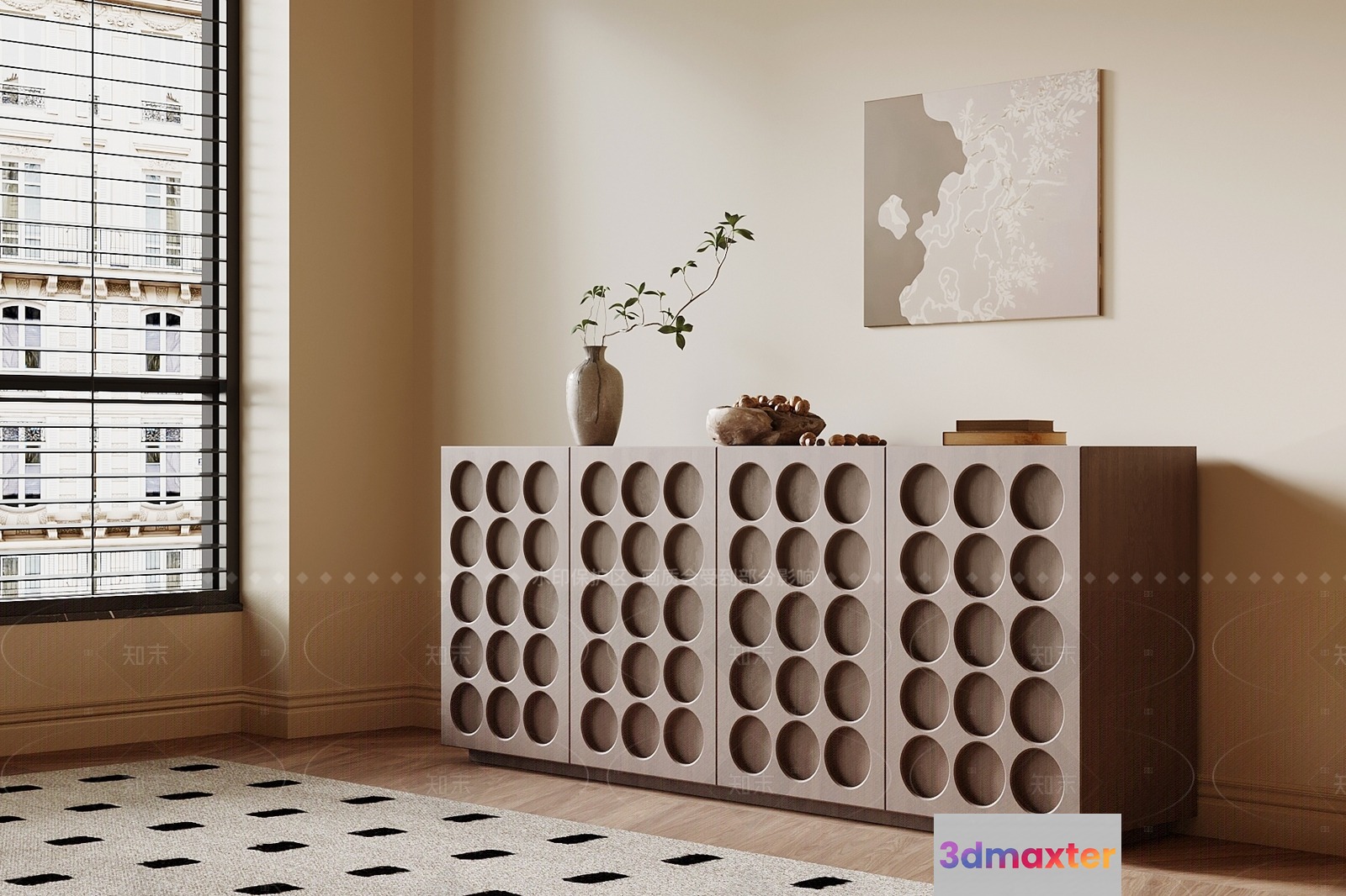 Modern Sideboard Cabinet 3D Model - 7556 - VRAY Render
