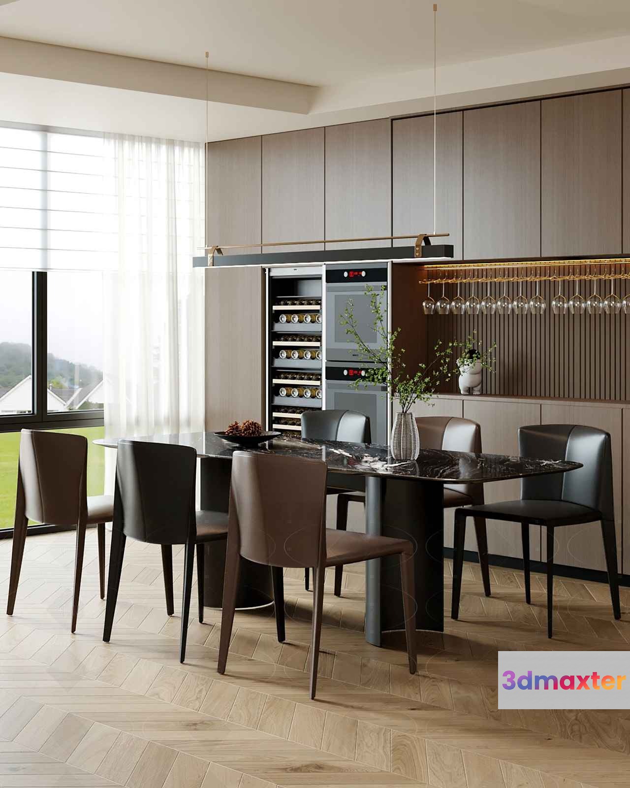 Modern Dining Room 3D Model - 17236 - CORONA Render