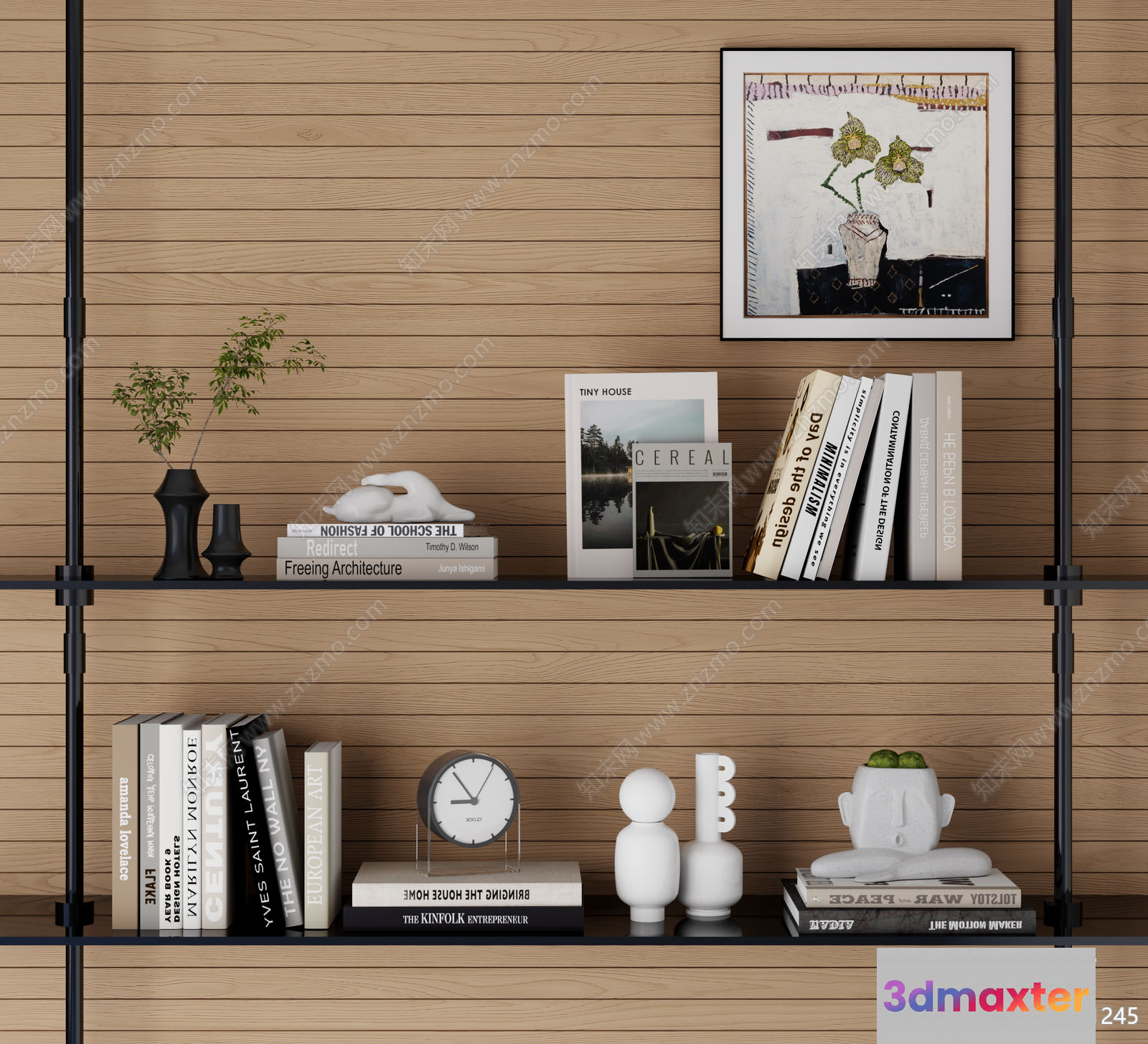 Modern Bookshelf 3D Model - 22394 - VRAY Render