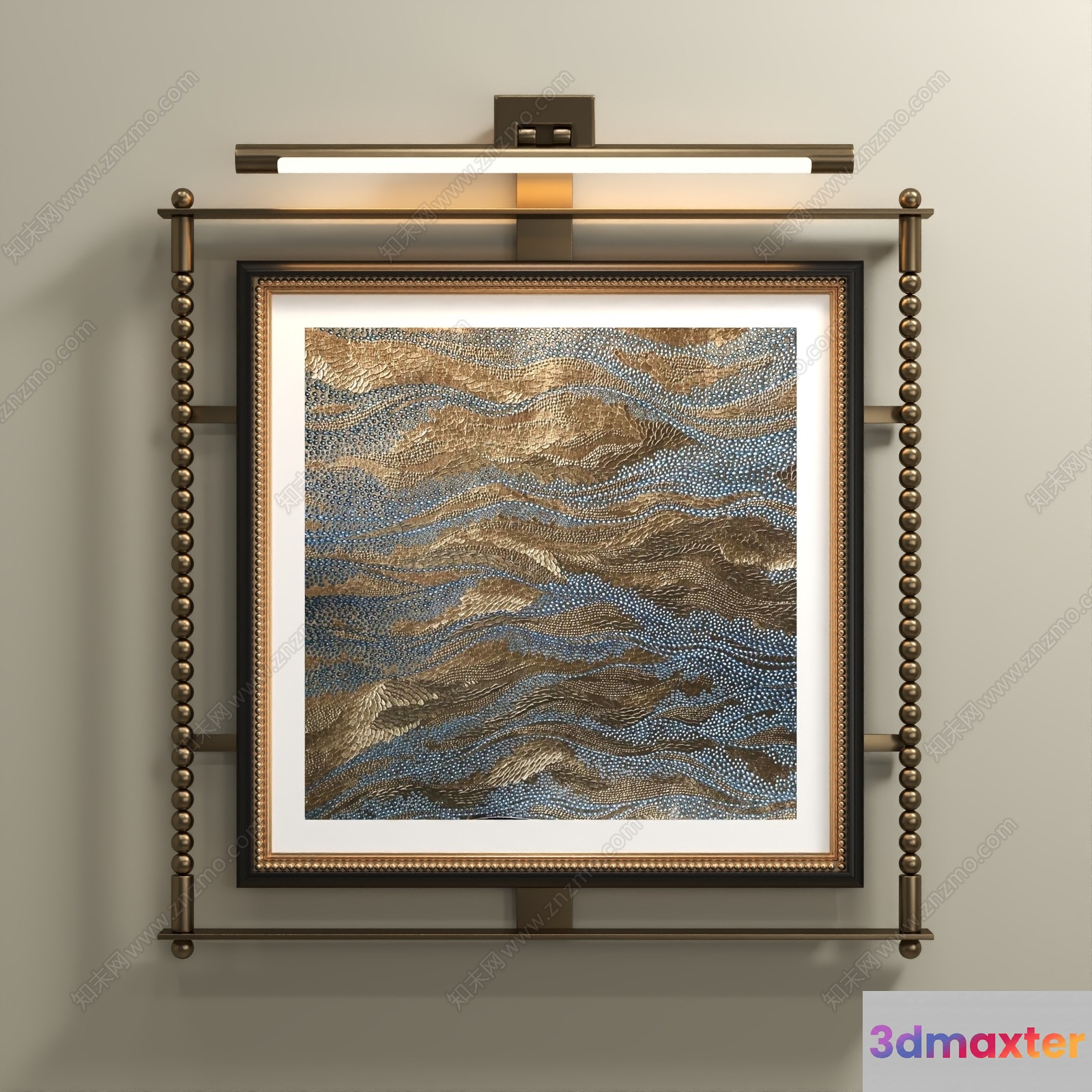 Gold Light Fixture 3D Model - 17478 - VRAY Render