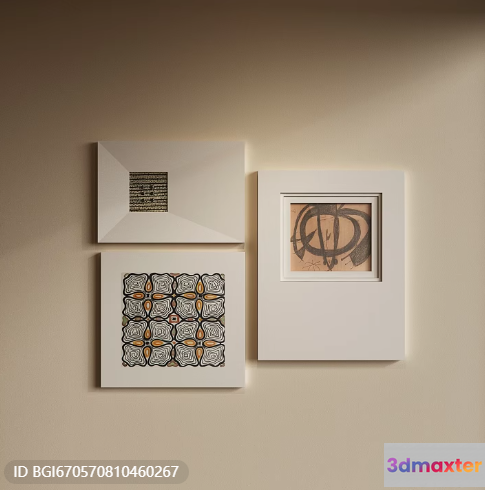 Two Framed Pieces Of Artwork On A Wall 3D Model - 19186 - VRAY Render