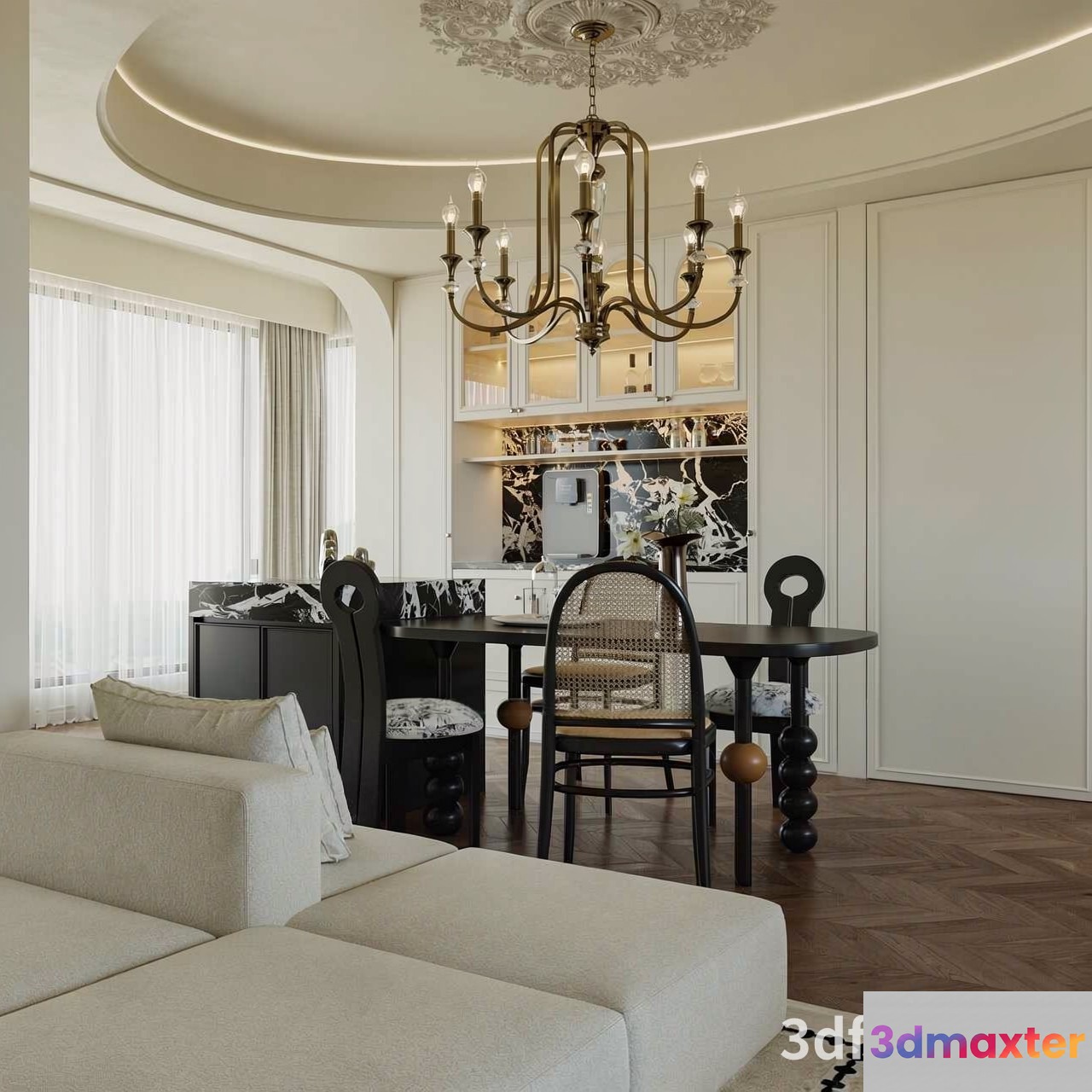 Modern Living Room 3D Model - 18940 - VRAY Render