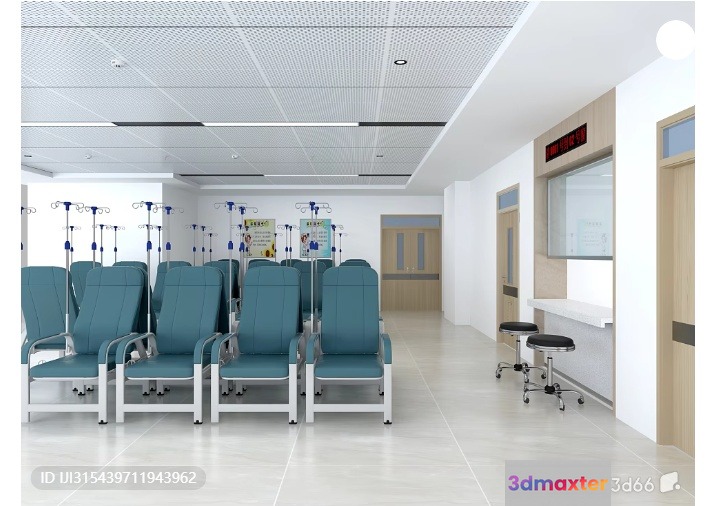 A Medical Waiting Room 3D Model - 4206 - VRAY Render