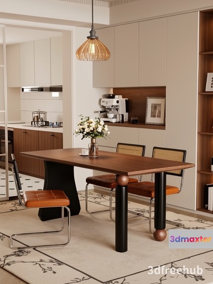 Modern Dining Room 3D Model - 21206 - VRAY Render