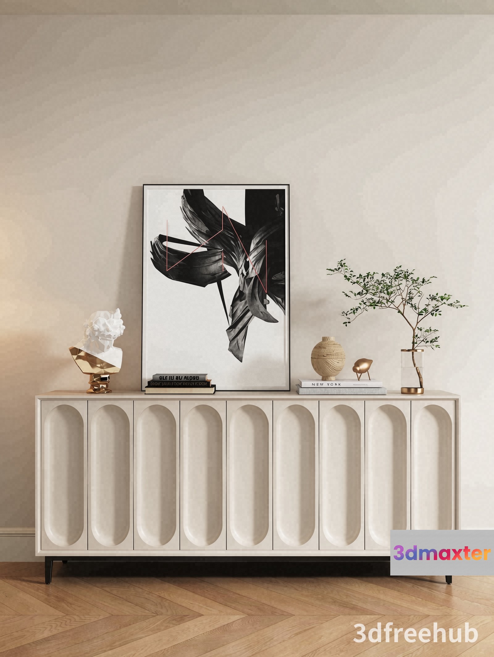 Modern Sideboard 3D Model - 22988 - VRAY Render