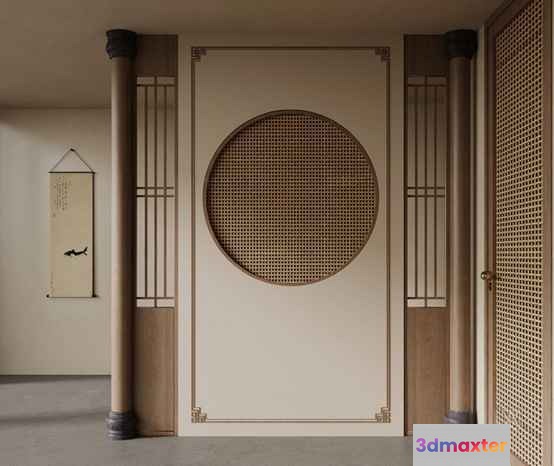 Asian-Inspired Door 3D Model - 6025 - VRAY Render