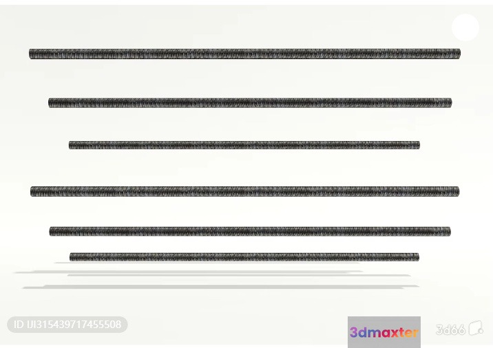A Series Of Horizontal Black Lines 3D Model - 9812 - VRAY Render