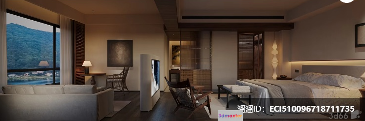 Cozy Bedroom 3D Model - 8468 - VRAY Render