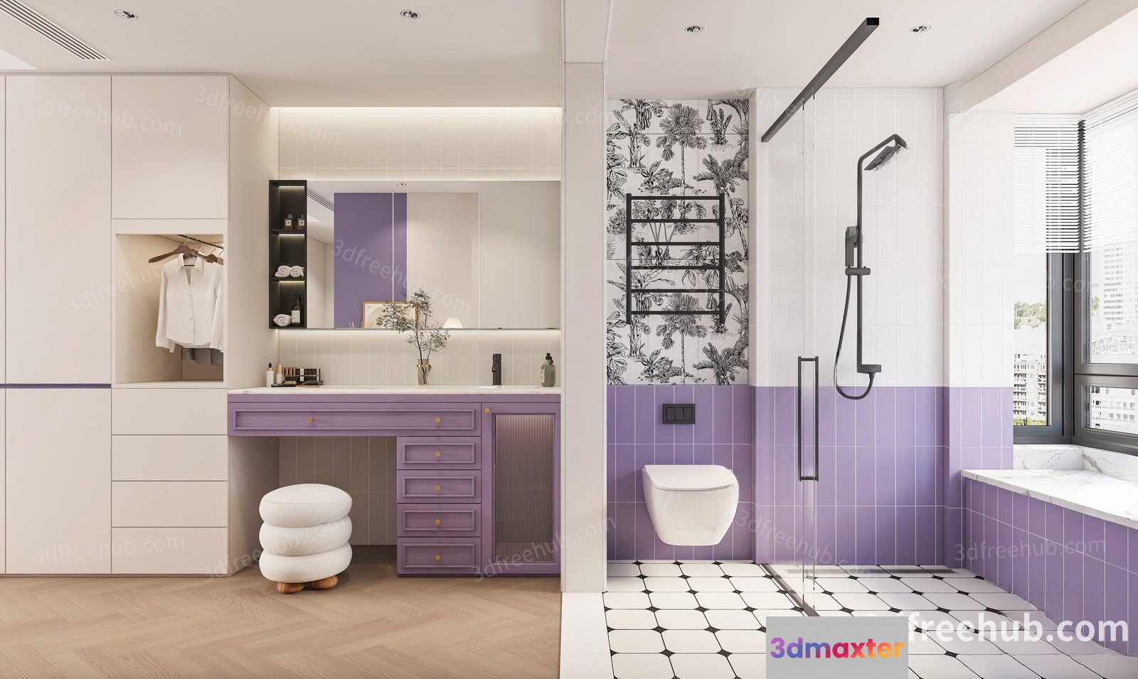 Modern Bathroom 3D Model - 18732 - VRAY Render